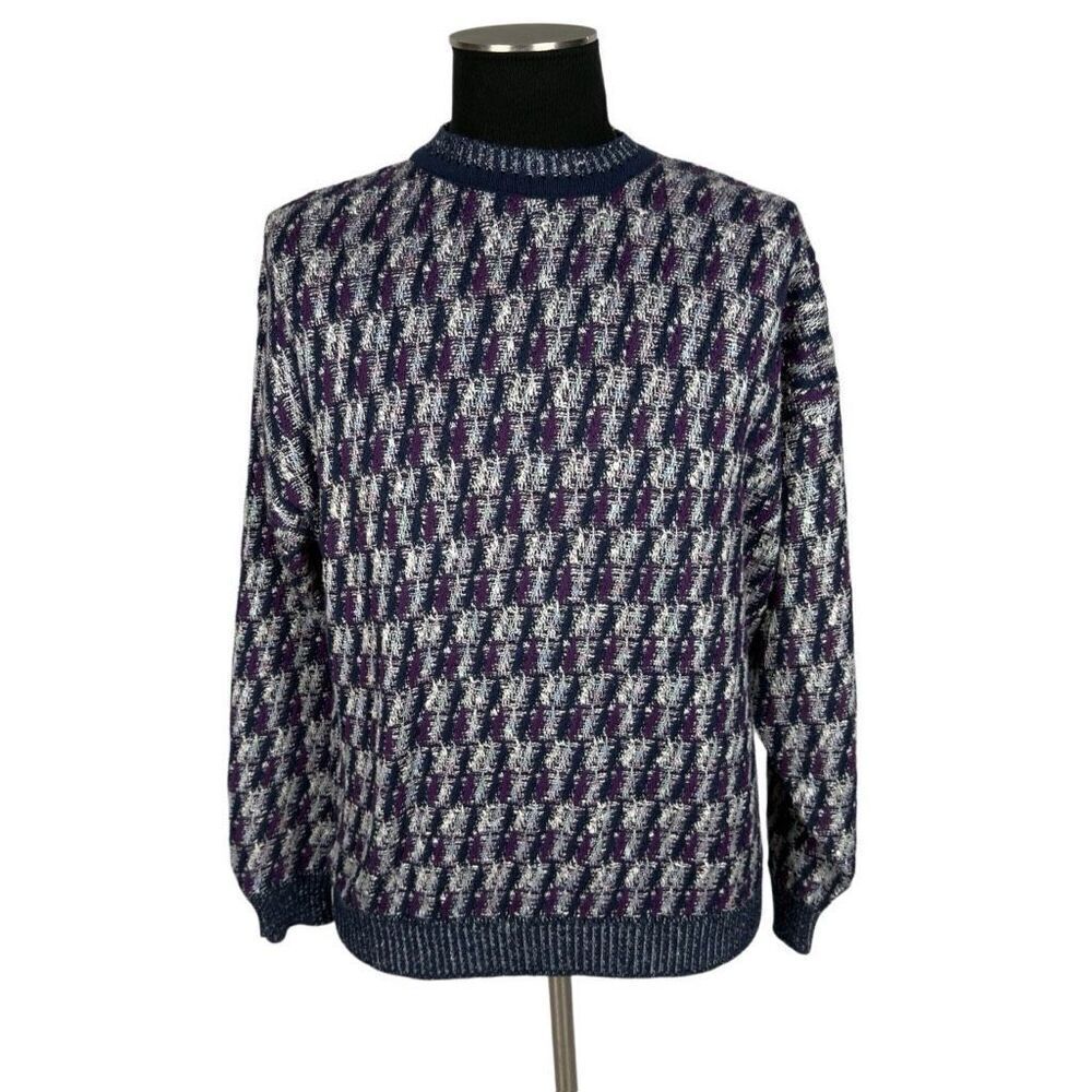 Vintage 80’s Ellis Island Purple Cotton Blend‎ Crew Neck - Unisex XL